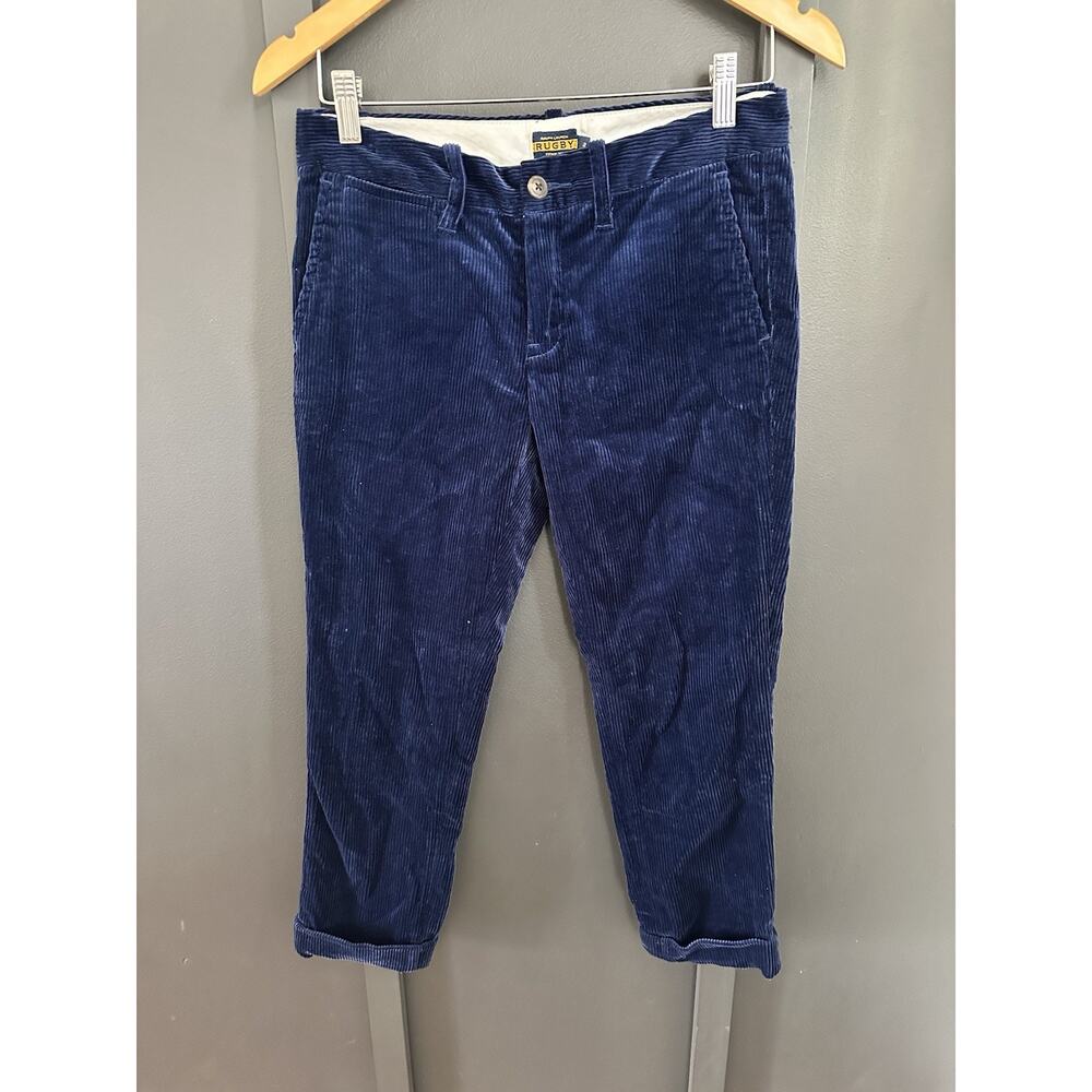 Ralph Lauren Rugby Women's Navy Blue Velvet Pants Cotton Corduroy Pant Size 2